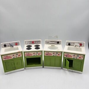 Vtg 50s Marx Toys 4 Mini Appliances Pretty Maid Little Hostess Avocado Green‎
